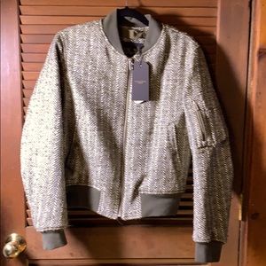 Rag & Bone olive tweed bomber jacket